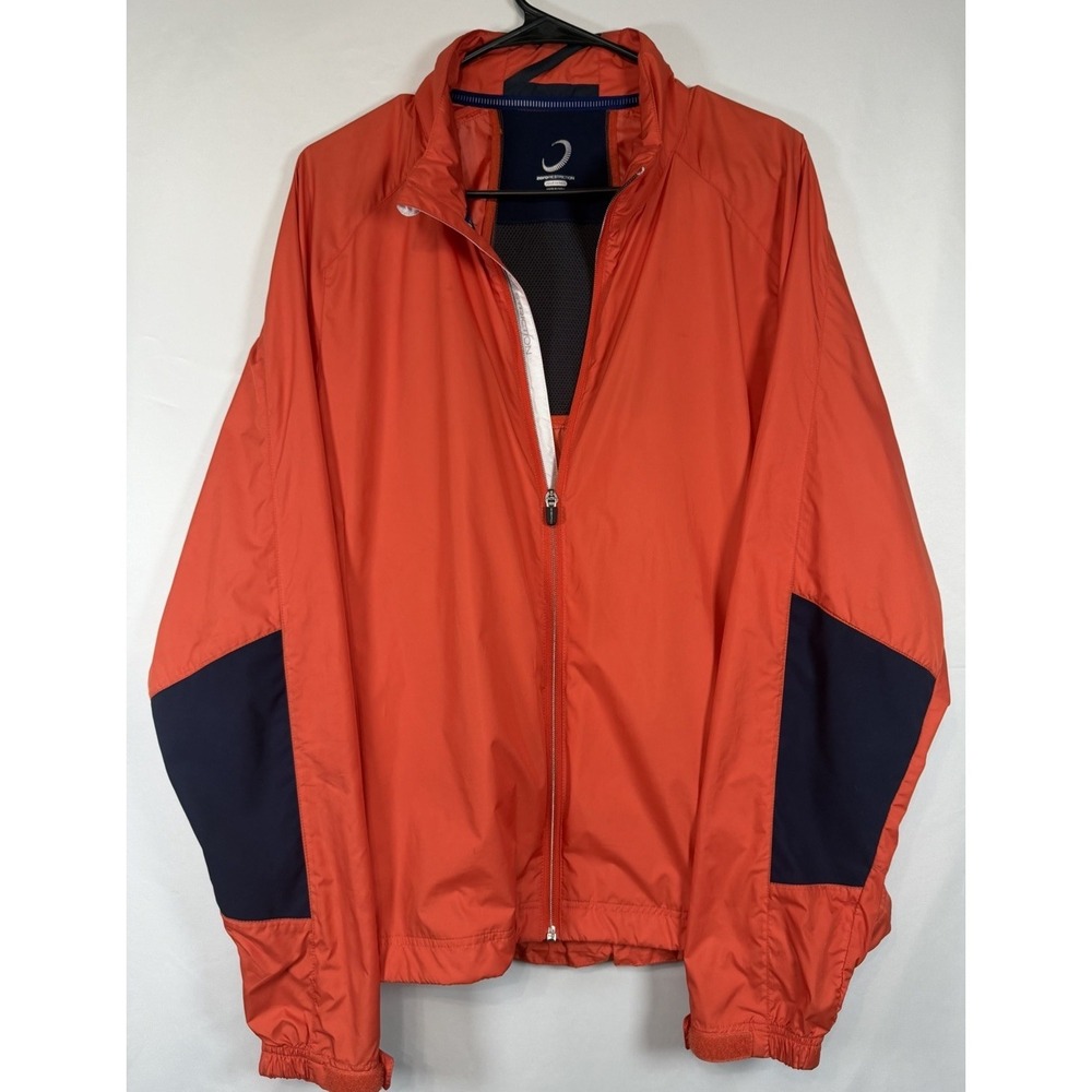 Zero Restriction Tour Series Jacket Sz L Orange Full Zip Golfer Windbreaker